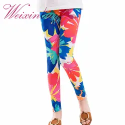 WEIXINBUY/Дети девочек осень 7 цветов Высокое качество Прекрасный с цветочным принтом классические леггинсы одежда для малышей длинные штаны