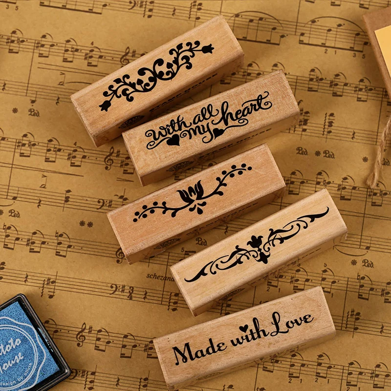 

Romantic Flower DIY Wood Stamp Vintage Scrapbooking Photo Postcard Decorative Rubber Stamp Korean Stationery 10pcs SK770