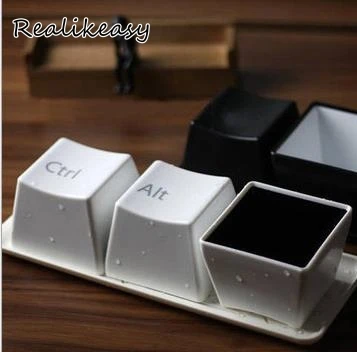 

3pcs/Set Novelty Simple Keyboard Ctrl ALT DEL Type Tea Coffee Milk Mug Fancy Cup Creative Container office work home Mugs gift