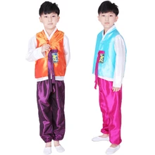 Детская одежда в Корейском стиле, традиционный Модный комплект одежды для мальчиков, костюмы для выступлений, танцев, костюмированных костюмов, жилеты, топы+ штаны, праздничная одежда