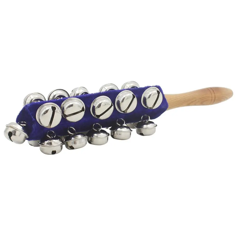 Звонок для велосипеда Guiro палка шейкер из натурального дерева 21 колокольчик погремушка ручной Колокольчик ударный шейкер музыкальный инструмент для детей детская игрушка