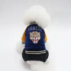 Модная одежда для собак Мягкая хлопковая куртка С Рисунком Тигра четыре ноги домашних животных жакеты для собак удобный толстый теплый