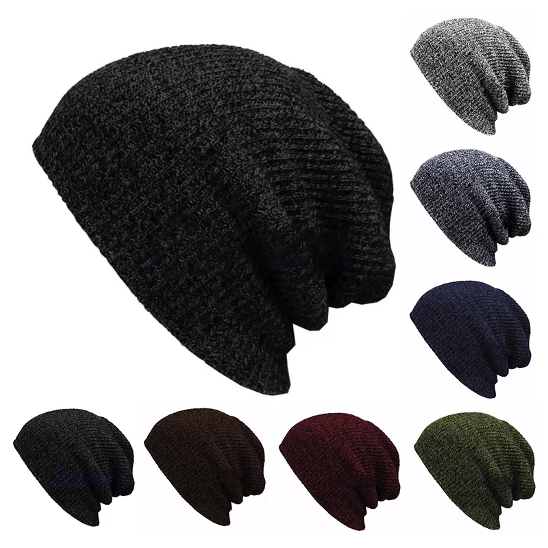 

Winter Hat Female Male Soft And Warm Skullies Beanies Casual Knitted Hat Mixed Color Unisex Hat Acrylic Cuffed Hat
