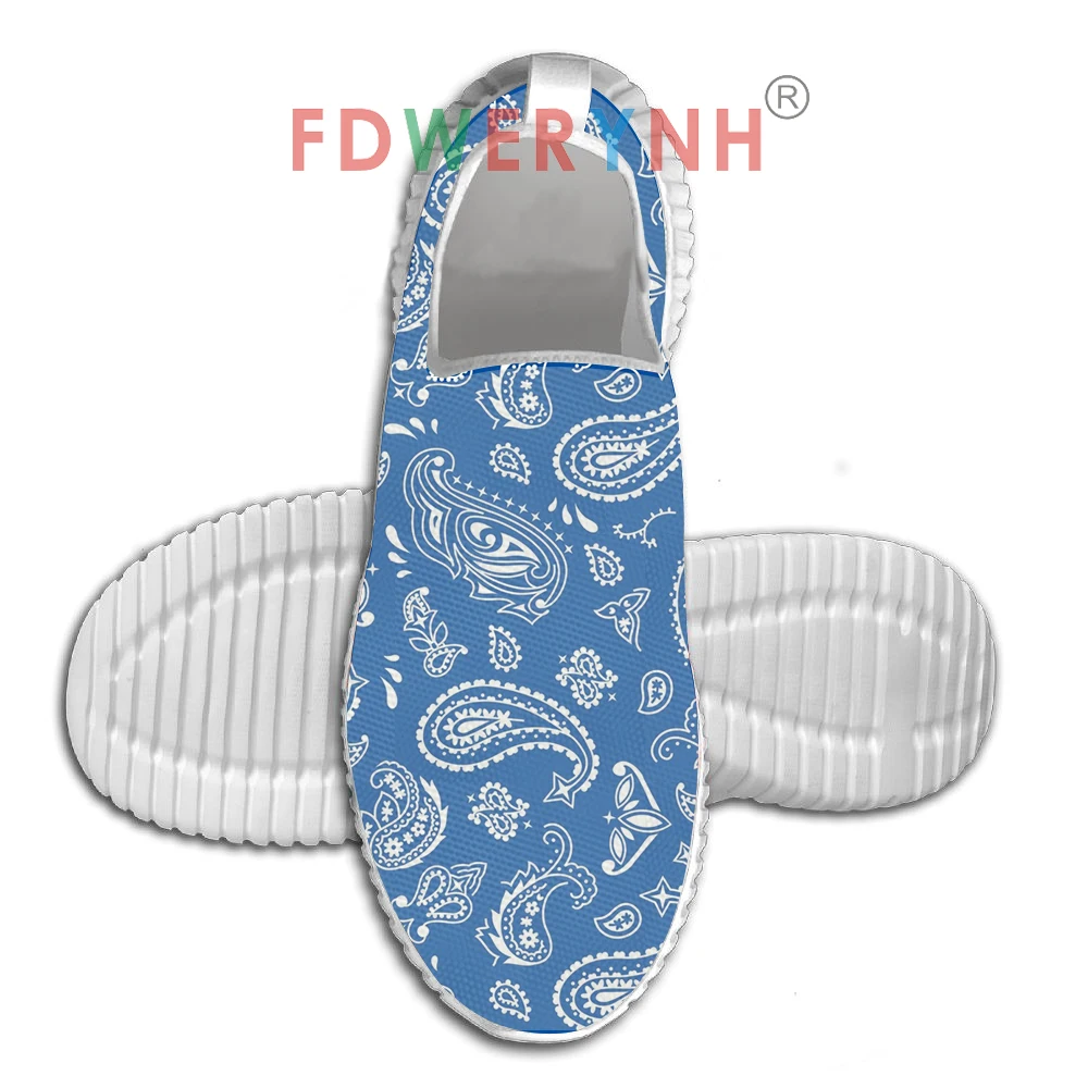 

Bandana Seamless Pattern Blue 3D Print Custom Leisure Lightweight Mesh Men's/women's Yoga Shoes