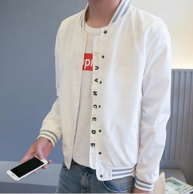 

Fast delivery 2017 new men thin jacket fashion Teenagers coat autumn slim jacket High quality