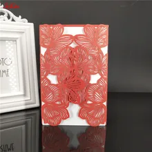 1 шт., синий, белый, золотой, красный, с лазерной огранкой, свадебные пригласительные открытки, элегантные, на заказ, с лентой, для праздника, дня рождения, вечеринки, свадьбы, украшение 6z