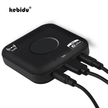 Kebidu Bluetooth 4,2 беспроводной аудио приемник адаптер CSRA64215 B7 PLUS приемник APT-X NFC CVC6.0 с микрофоном AUX Out Черный