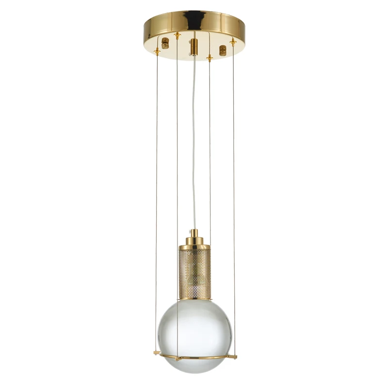 

Post Modern Nordic Iron Crystal ball Pendant Lights foyer hanging lamp Dinning Room Foyer Bedroom hanging lamp droplight fixture