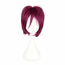 Mcoser 30 см короткий Синтетический прямой парик для косплея высокотемпературный волоконный цвет красного вина парик WIG-370E