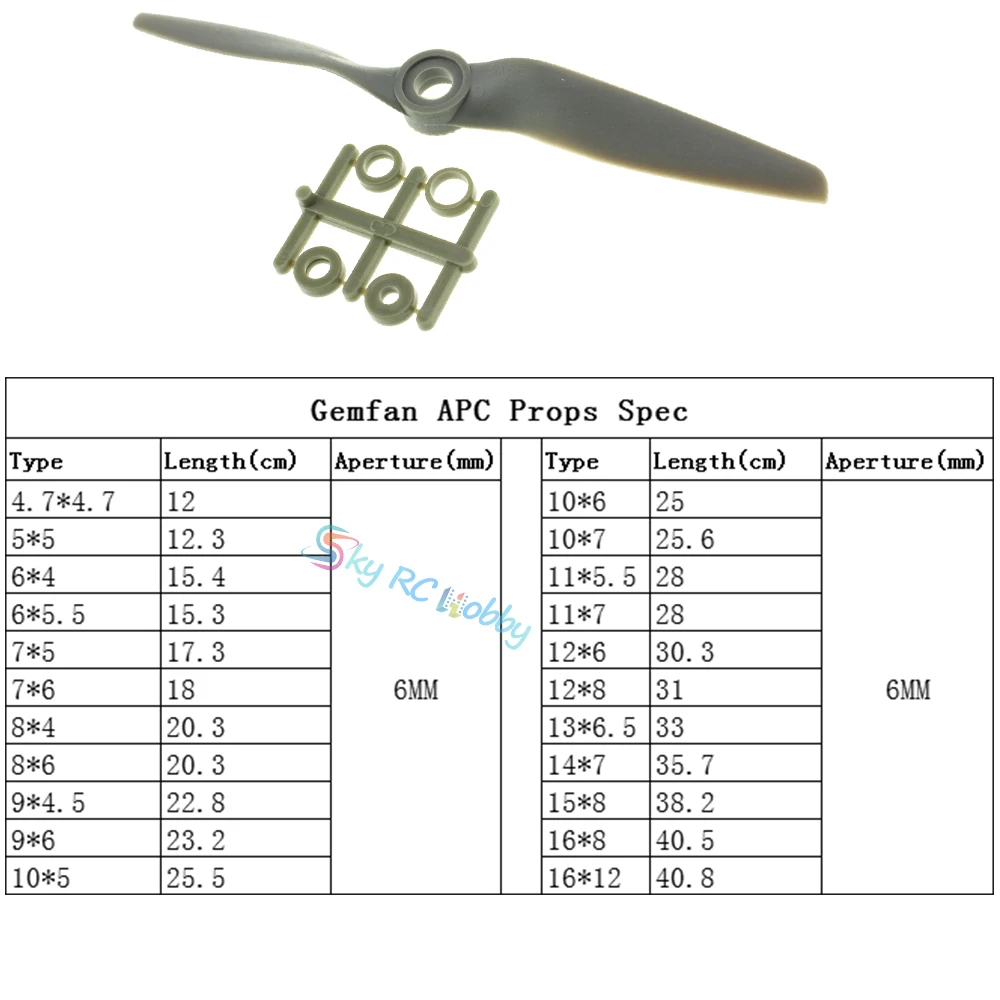 GEMFAN APC RC реквизит пропеллер самолета 5, 6, 7, 8, 9, 10, 11, 12, 13, 14 дюймов для радиоуправляемый самолет вертолет модель плюсы