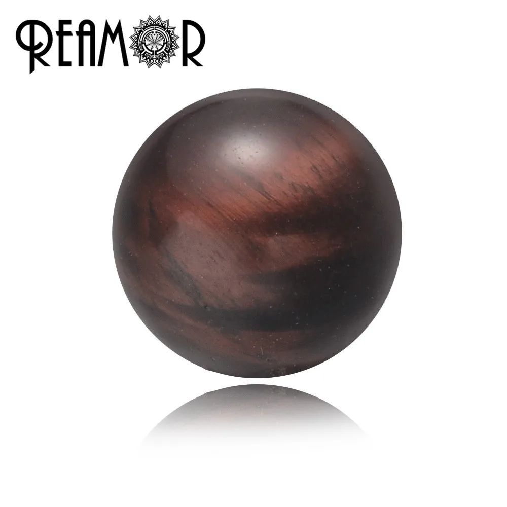

REAMOR High/Dull Polish Natural Stone Reiki Red Tiger Eye Gem Stone Beads Ball Beads For Bracelet Diy Jewelry Making 6/8/10mm