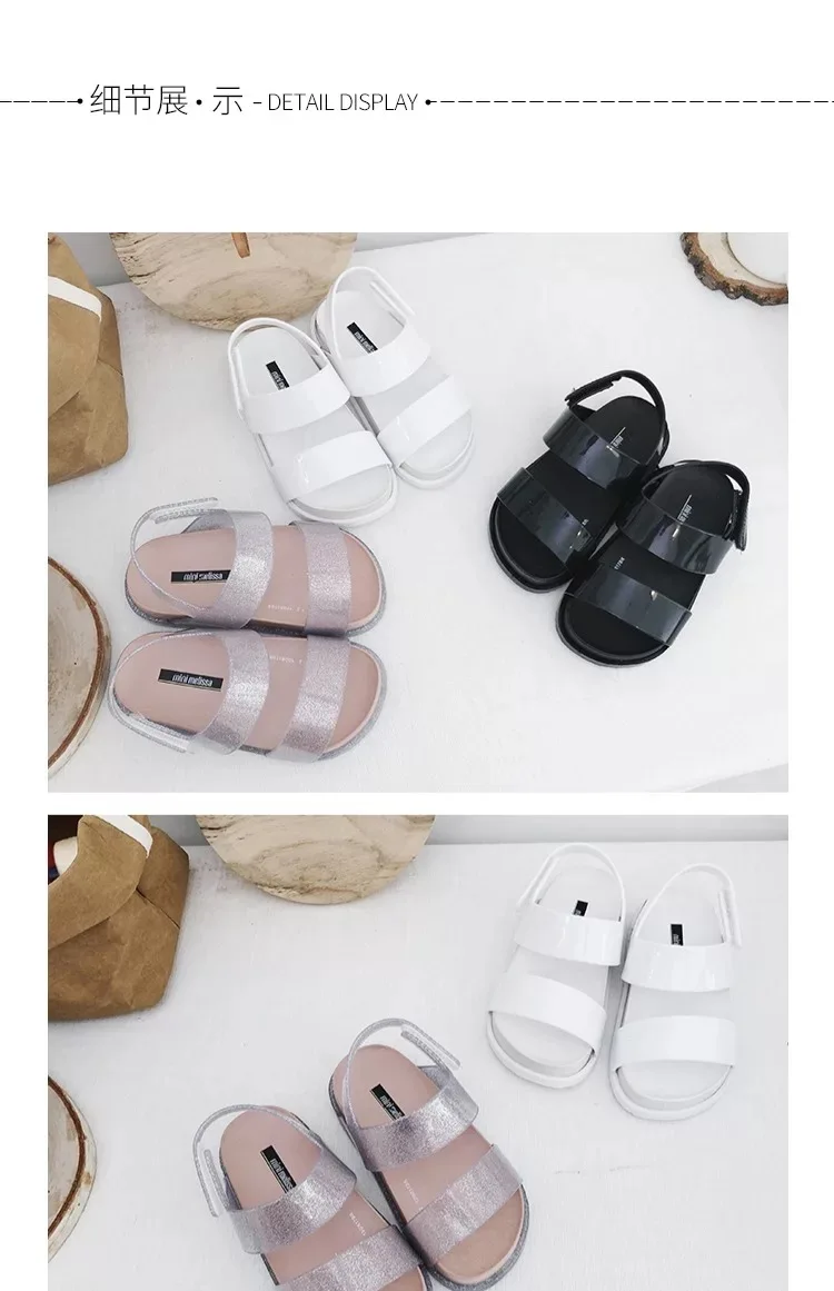 Mini Melissa Ultragirl/ г. новые оригинальные сандалии для девочек бразильские прозрачные сандалии Нескользящие Детские пляжные сандалии для малышей, 13,5-18,5 см