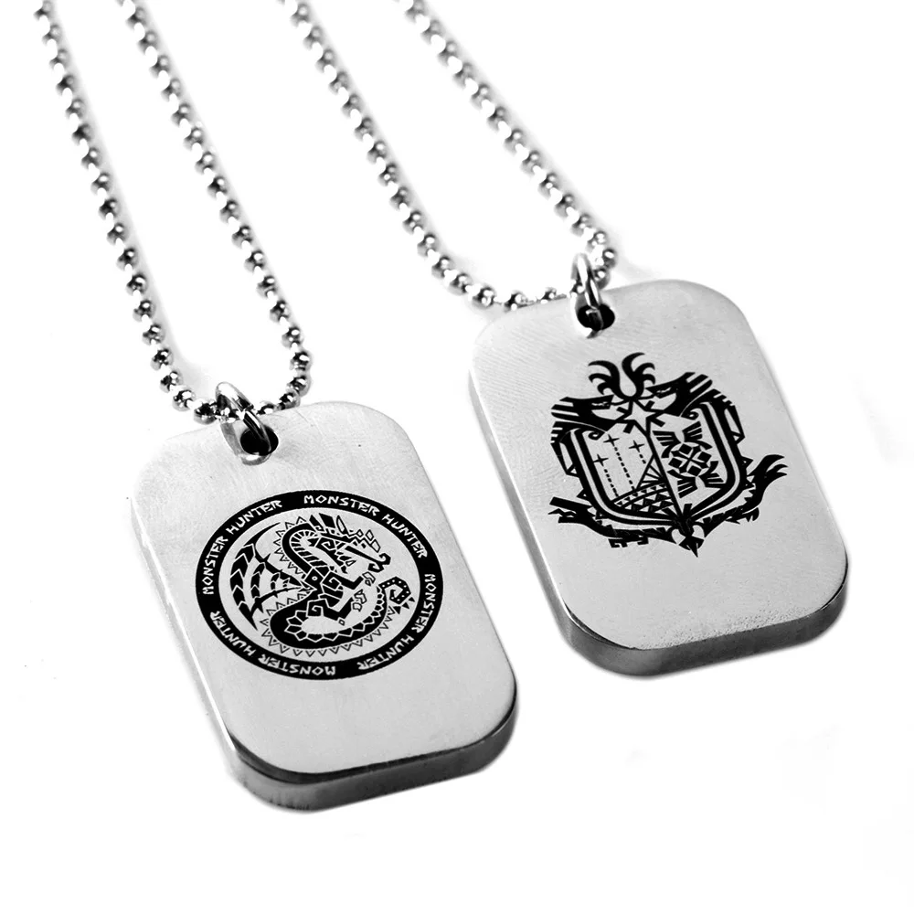 Game MHW Monster Hunter WORLD Choker Necklace Keychain WHW Logo Key