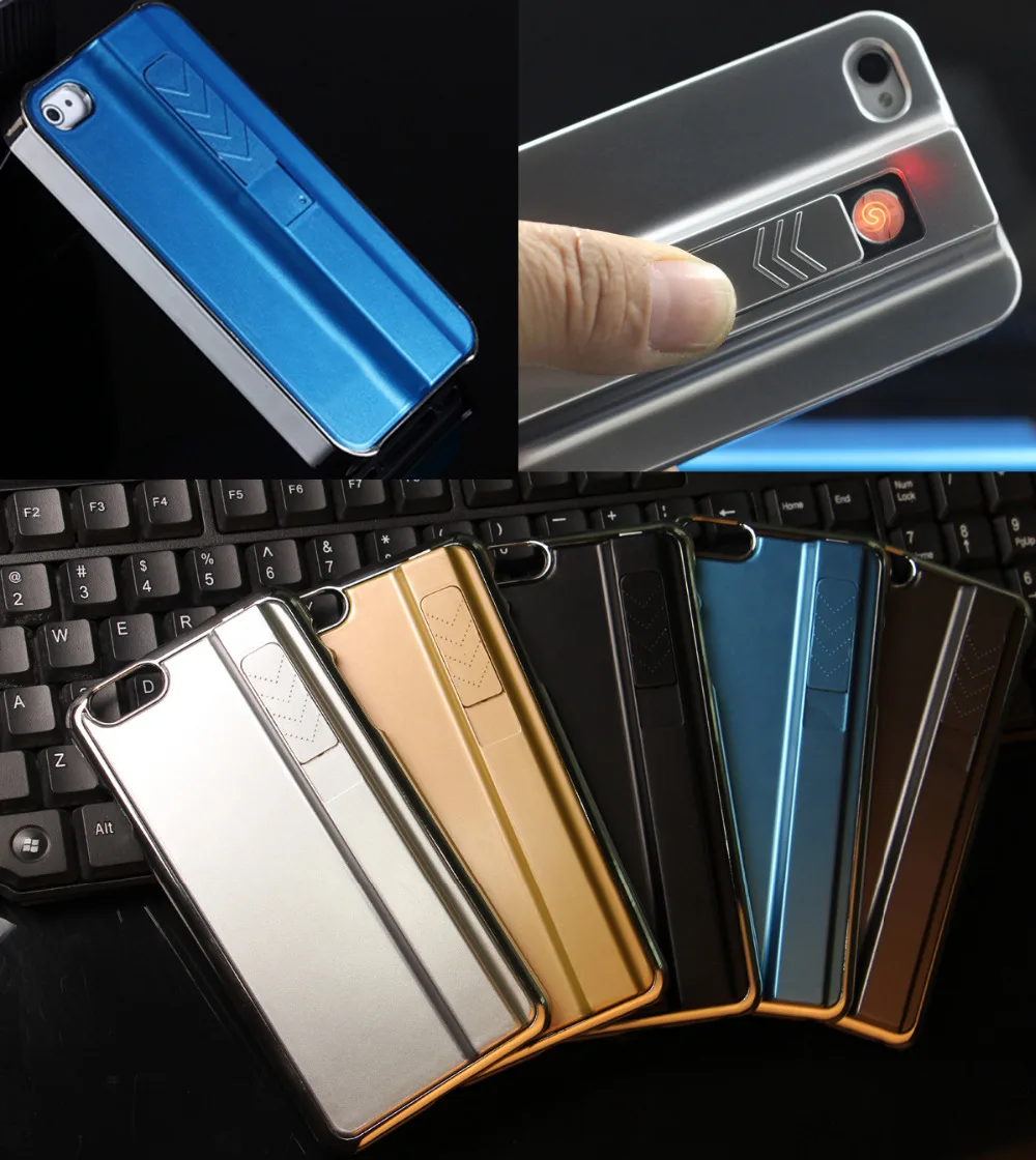 2in1 Cool Design Phone Case Cigarette Lighter Metal Cover for Cell