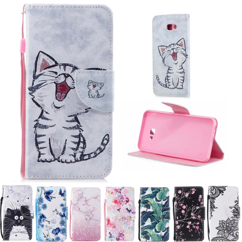 

6.0'' For Samsung J4 Plus Case J415 Wallet Flip Back Cover For Samsung Galaxy J4 Plus 2018 J415F J4Plus J 4 PU Leather Cute Para