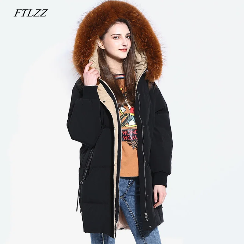 Buy FTLZZ New Winter 90 White Duck Down Parka Women