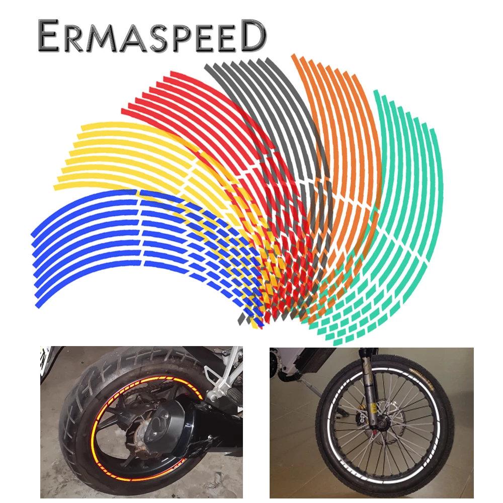 Tiras reflectantes para rueda de motocicleta, pegatinas universales de 18 pulgadas para llanta neumático de Motocross|Cubiertas y molduras ornamentales| - AliExpress