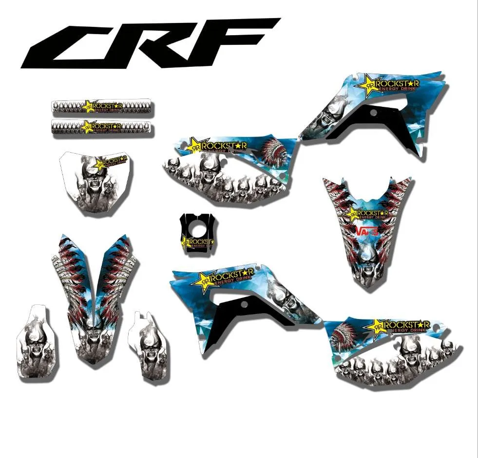 Графика и фоны наклейки Наборы для Honda CRF250R 2018 2019 CRF 450R 2017 | Автомобили мотоциклы