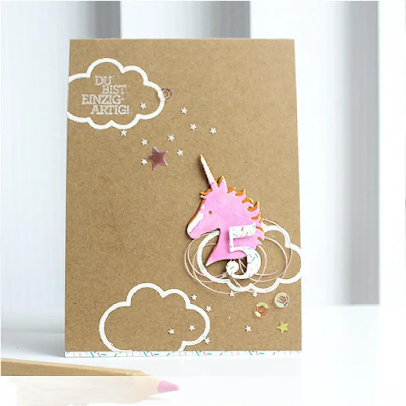 

Cartoon Unicorn Metal Cutting Dies Stencil for DIY Scrapbooking Album Embossing Paper Cards Cover Decorative Crafts New 2018 Die