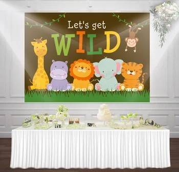 

HUAYI wild animal jungle safari photography backdrop children birthday party photophone background studio photocall prop xt-7472