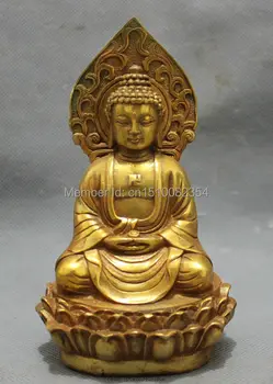 

Tibet Collect Bronze Gilt Pray Bless Shakyamuni Sakyamuni Buddha Bowl Statue