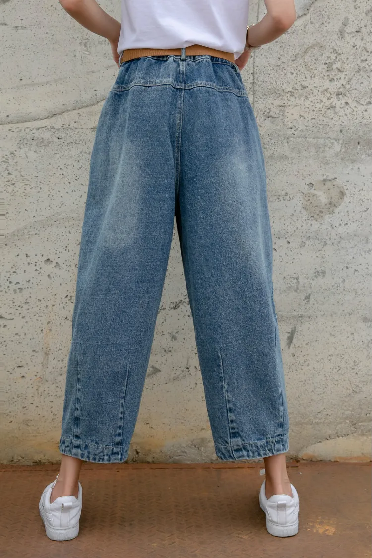 Свободные шаровары винтажные джинсы женские с высокой талией Светло-Голубые Джинсы бойфренда для женщин тонкий карандаш женские джинсы ковбойские брюки женские