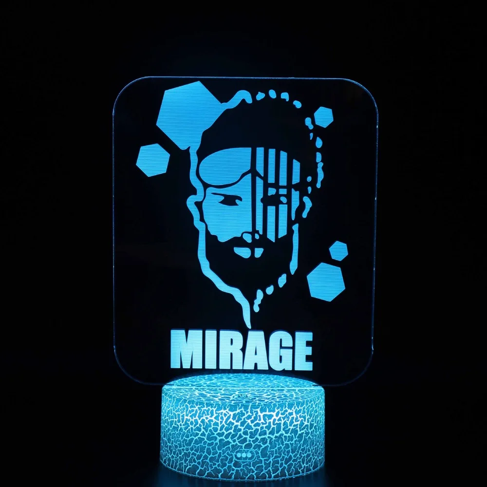 Детский светодиодный ночник APEX Legends, рисунок героя, ночной Светильник для детской спальни, Wraith Pathfinder Octane Mirage Lifeline, ночной Светильник - Испускаемый цвет: mirage 2