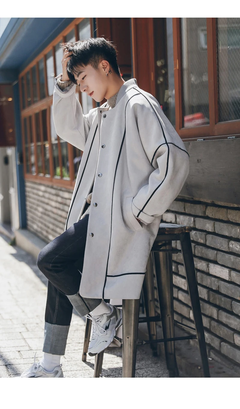 Warm Male Trench Coat Wool Liner Long Thick Fleece Jacket Men Fur Inside Parka Winter Jackets  (12)