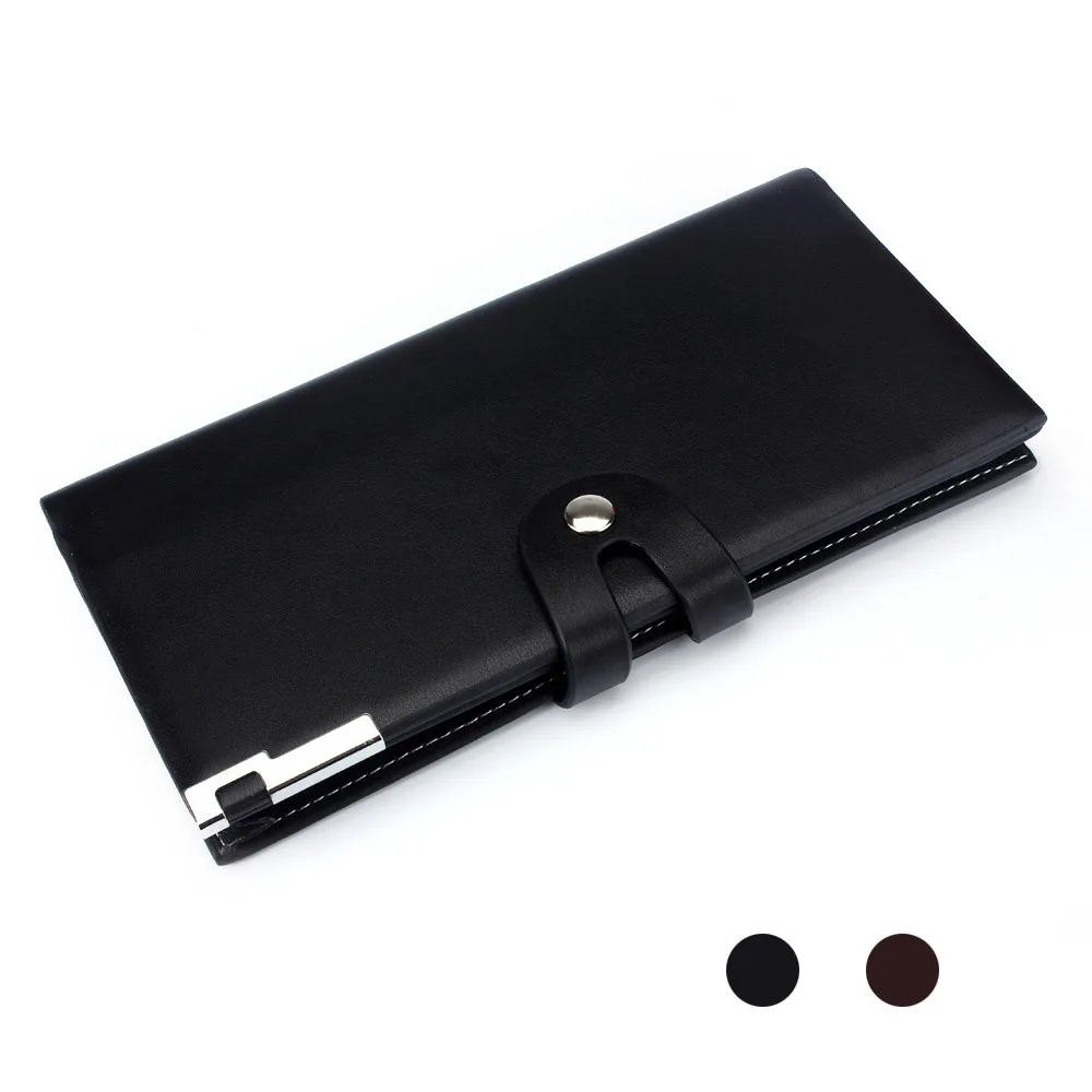 

Fashion Luxury Men PU Leather Bifold Business OL Style Long Purse Long Section Button Wallet Card Holder Coin Wallet Purse
