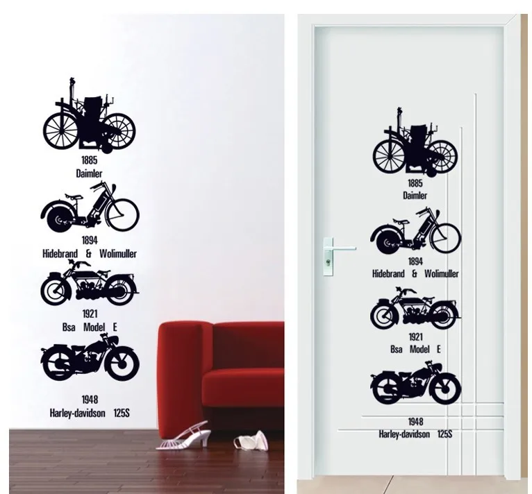 

New 2015 Motorcycle development wall stickers for home decoration art mural sofa TV background wall decal boys gifts ZY7161