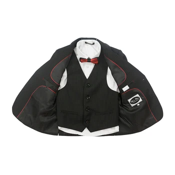 

New Fashion Striped Boys Suits For Weddings Black Boys Suits Blazers Formal Children Blazer Set Wedding Suit