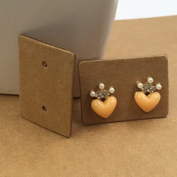 

3.5*2.5cm kraft Paper cute Stud earring Hang Tag card Jewelry Display packing Card 1lot=100 pcs