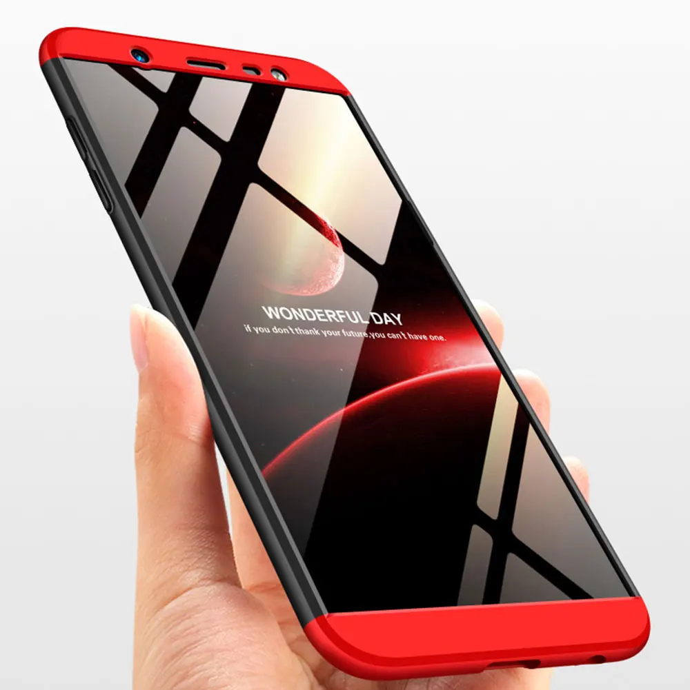 IDOOLS чехол для samsung galaxy J8 A8 2018 Обложка Полная защита 3 в 1 пластиковый матовых чехлов