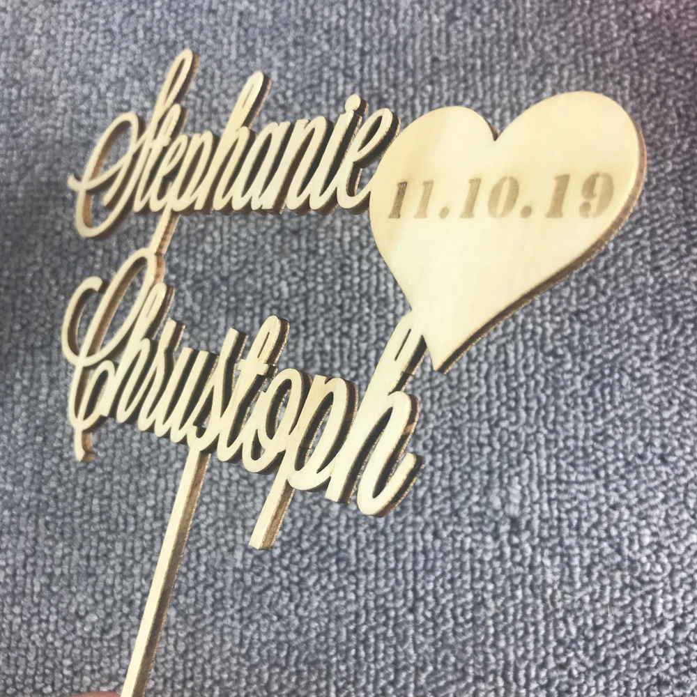 Custom wedding cake topper,Personalized Bride & Groom names with date cake topper,Mr and Mrs Wedding topper Decor Supplies (2)