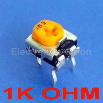 

(500 pcs/lot) 1K OHM Top-adjust Carbon Composition EVND-6FE Square Trimmer Potentiometer.