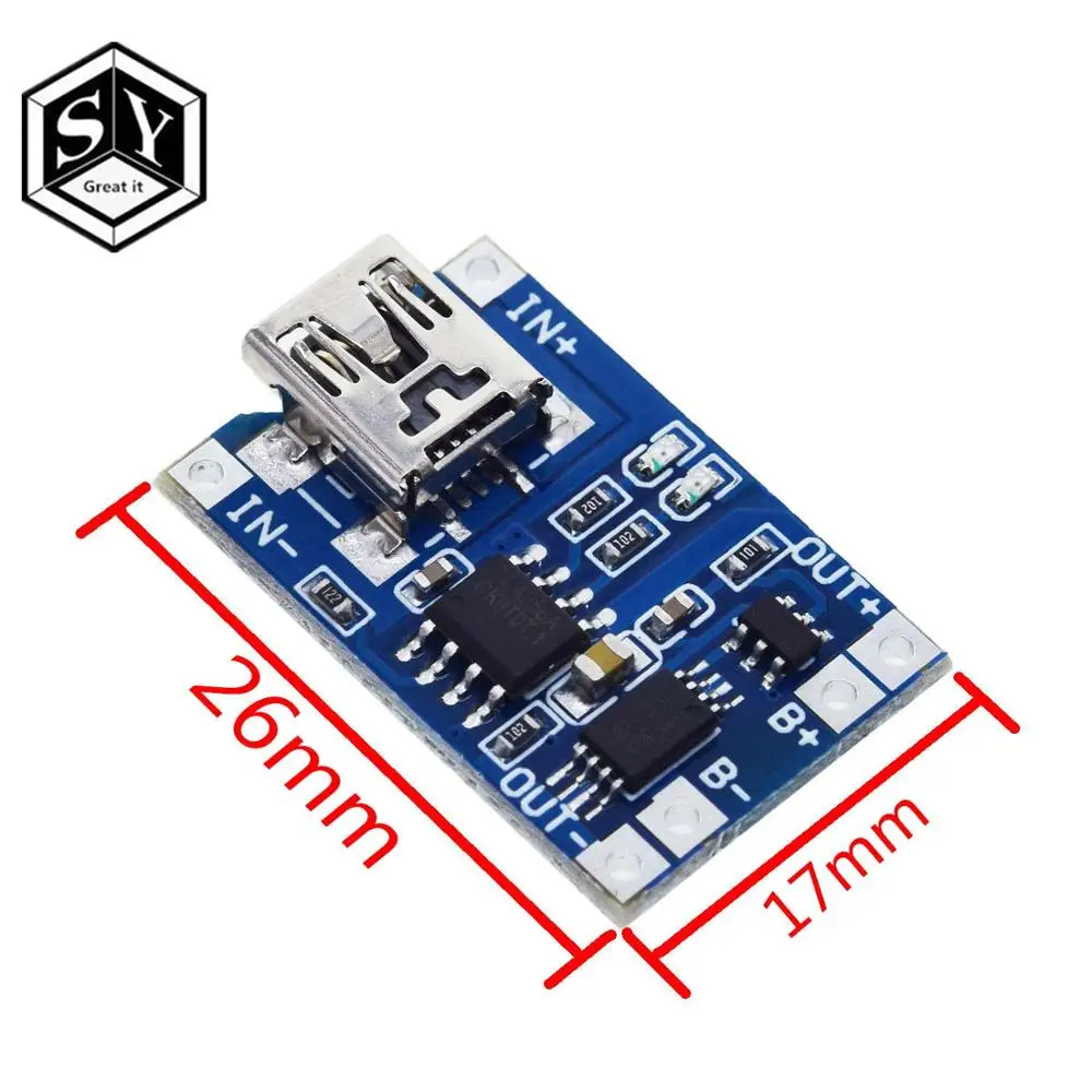 Type-c/Micro USB 5V 1A 18650 TP4056 модуль зарядного устройства для литиевых батарей зарядная плата с двухканальная видеокамера с защитой функции 1A литий-ионный аккумулятор - Цвет: 18650 MINI