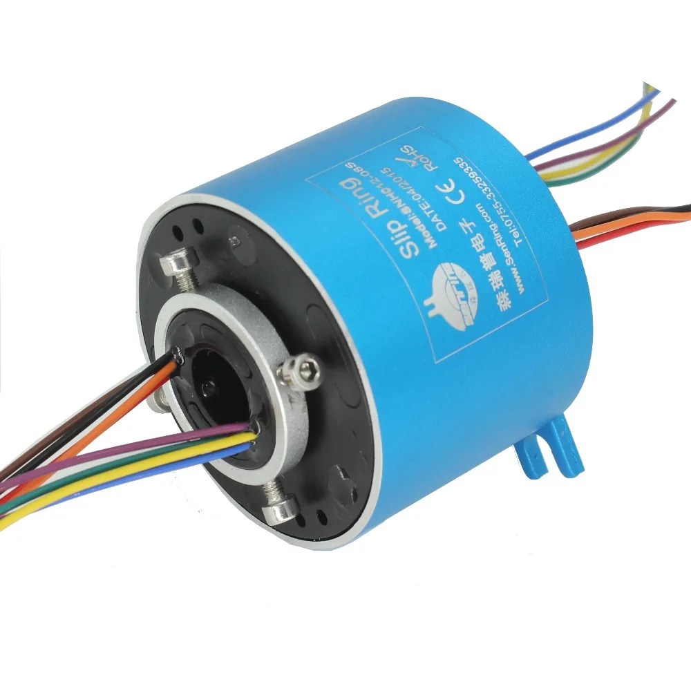 Electrical motor rotary joint 8 wires/circuits 10A with bore size 12