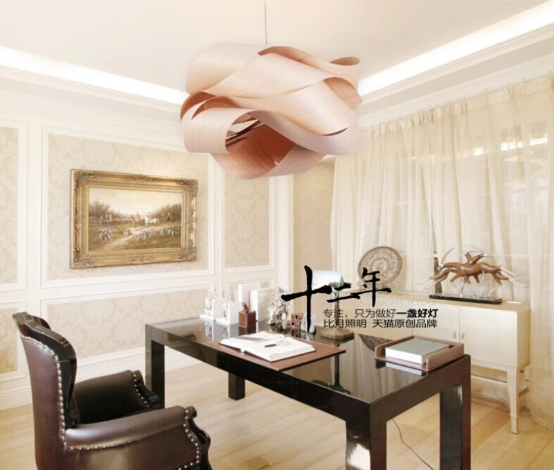 Us 164 7 22 Off Creative E27 Wood Pendant Hanging Lamp Decorative Light Fixtures For Home Living Room Bedroom Dinning Room Hotel Hall In Pendant