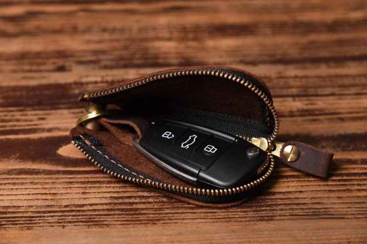 Винтажный кошелек для ключей из натуральной кожи автомобиля|wallet keychain|leather car key