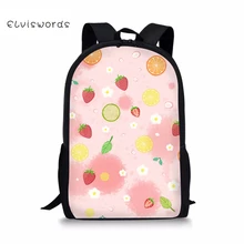 ELVISWORDS Fruit Pineapple Printed School Backpacks for Student Children Girls Laptop Rucksacks Travel Bags Women Mochila new hot sale men women canvas backpacks rucksacks men women student school bags for girl boy casual travel bags mochila blue
