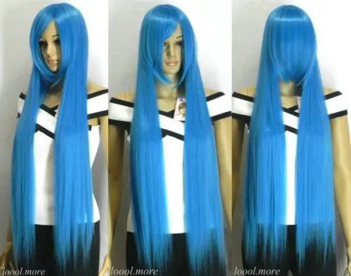 Blue and White Long Wig - wide 3