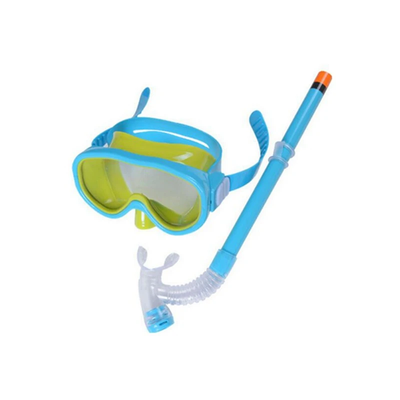 Дайвинг дети дайвинг маска дыхательная трубка набор плавание трубка очки набор Безопасный и защитный производительность - Цвет: Небесно-голубой