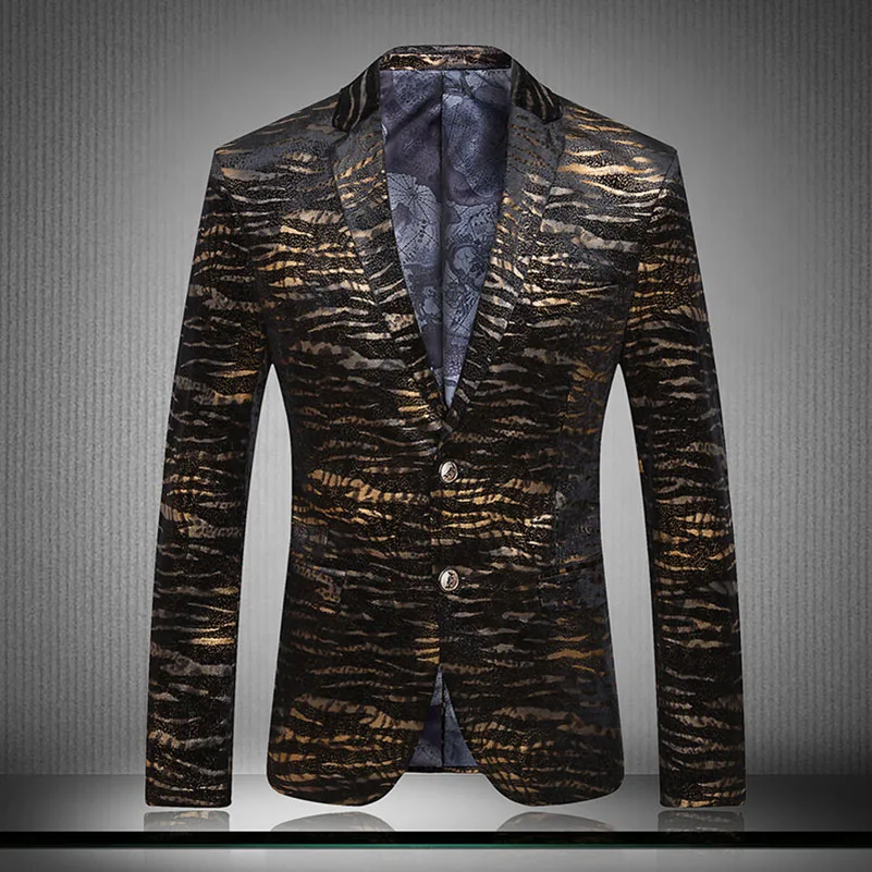 Unique Striped Mens Blazer Veste Blazer Homme Veste Homme Mens Leopard ...