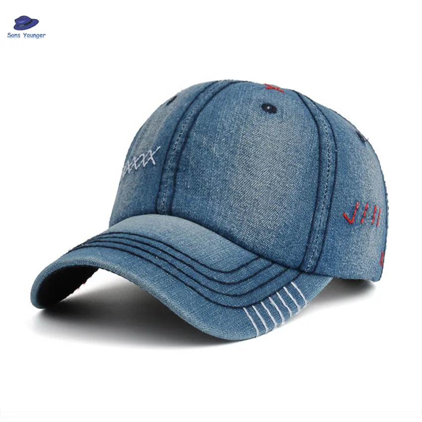 

2017 New Arrival Adjustable Snapback Denim Baseball Cap 4 Color Jean XXXXX Embroidery Hat For Men Women Boy Girl B409