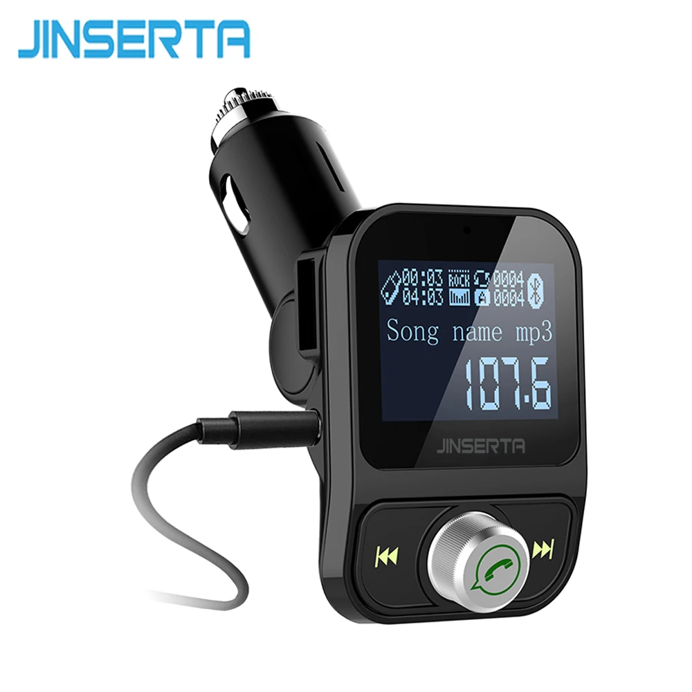 JINSERTA черный fm-передатчик беспроводной Bluetooth fm-модулятор Громкая связь