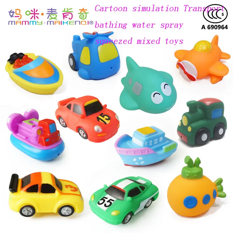 Baby bath toys 5PCS/lot vehicle model Soft Rubber cartoon simulation