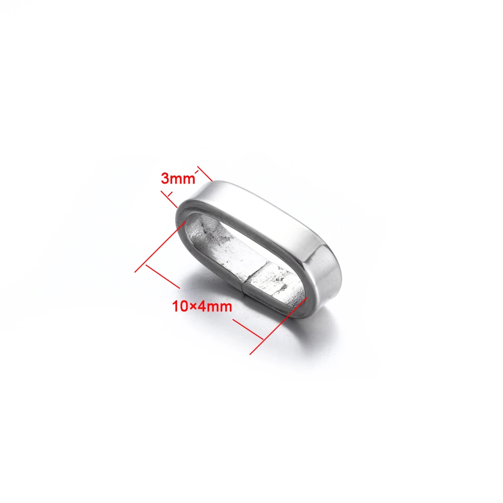 Hole 10x4mm Разделительные бусины из нержавеющей стали с большим квадратным отверстием, слайдер, подвески, кожаный браслет, изготовление ювелирных изделий, принадлежности для самостоятельного изготовления, аксессуары, фурнитура - Цвет: Hole 10x4mm