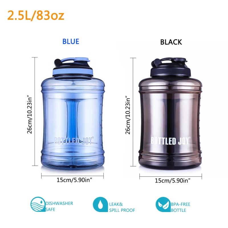 2.5L большая емкость пластиковая бутылка для воды герметичная бутылка для воды питьевой лагеря поилка для пеших прогулок стакан на открытом воздухе