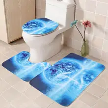 3 шт. звездное небо печатных нескользящий душ ванная комната коврик стойка для тряпок Крышка для унитаза набор
