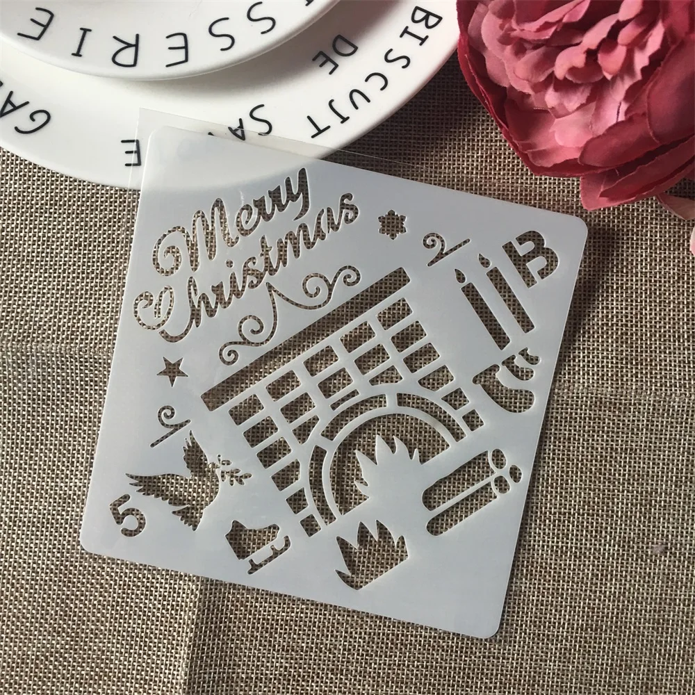 

1Pcs 5inch Christmas Triumphal Arch Layering Stencils Wall Paint Scrapbook Coloring Embossing Album Decorative Paper Template